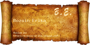 Bozsin Erika névjegykártya